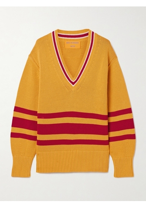Guest In Residence - Striped Knitted Cotton Sweater - Yellow - x small,small,medium,large,x large