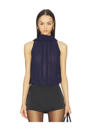 ALL THE WAYS x Emma Leger Priya Bodysuit in Navy. Size L. Also in M, XXS.