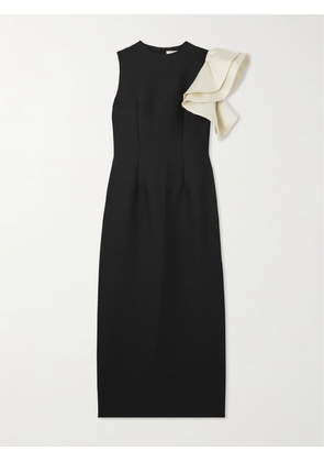 DESTREE - Franz Asymmetric Two-tone Crepe Midi Dress - Black - x small,small,medium,large