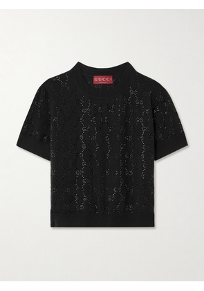 Gucci - Crystal-embellished Wool Sweater - Black - XXXS,XXS,XS,S,M,L,XL,XXL,XXXL