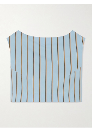 DESTREE - Richard Cropped Striped Twill Top - Blue - x small,small,medium,large