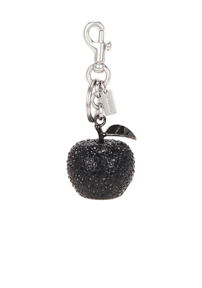 Coach Small Crystal Apple Bag Charm in Black.