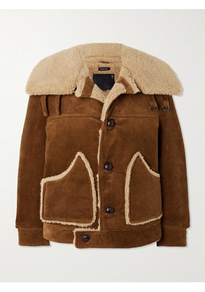 R13 - Faux Shearling-lined Cotton-corduroy Jacket - Brown - x small,small,medium,large,x large