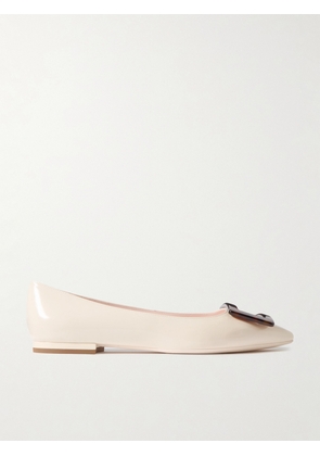 Roger Vivier - Gommettine Patent-leather Point-toe Flats - Off-white - IT34,IT34.5,IT35,IT35.5,IT36,IT36.5,IT37,IT37.5,IT38,IT38.5,IT39,IT39.5,IT40,IT40.5,IT41,IT42