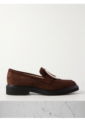 Roger Vivier - Viv Rangers Buckled Suede Loafers - Brown - IT34,IT35,IT35.5,IT36,IT36.5,IT37,IT37.5,IT38,IT38.5,IT39,IT39.5,IT40,IT41,IT42