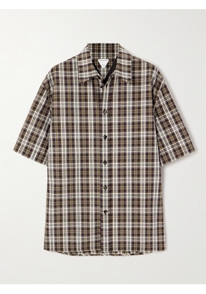 Bottega Veneta - Checked Cotton-poplin Shirt - Brown - IT36,IT38,IT40,IT42