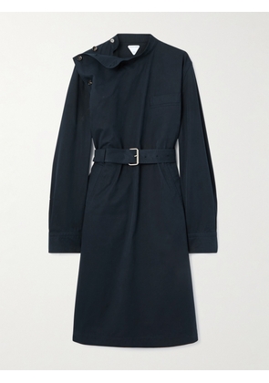 Bottega Veneta - Belted Cotton-twill Midi Dress - Blue - IT34,IT36,IT38,IT40,IT42