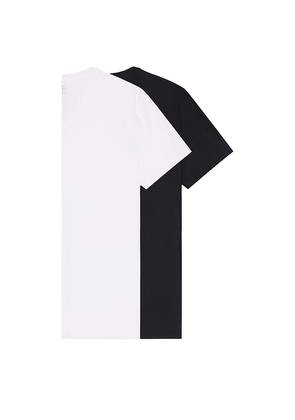 Commando Microfiber 2 Pack V-Neck Undershirt in Black. Size L. Also in M, S, XL/1X.