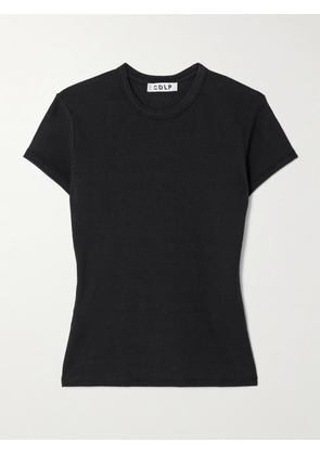 CDLP - Ribbed Stretch Lyocell And Cotton-blend T-shirt - Black - xx small,x small,small,medium,large,x large