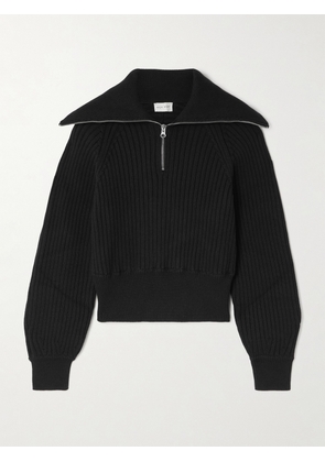HIGH SPORT - Chester Ribbed Cotton-blend Half-zip Sweater - Black - x small,small,medium,large,x large