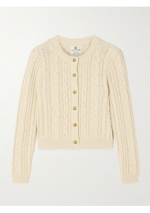 DENIMIST - Cable-knit Cotton Cardigan - Ecru - xx small,x small,small,medium,large,x large