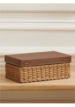 Ralph Lauren Home - Bailey Small Wicker And Embossed Leather Box - Brown - One size