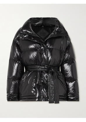 Perfect Moment - Maya Hooded Belted Quilted Glossed-shell Down Ski Jacket - Black - x small,small,medium,large