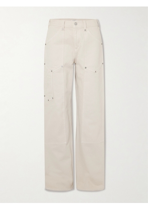 RE/DONE - Workwear Frayed Embellished Mid-rise Boyfriend Jeans - Cream - 23,24,25,26,27,28,29,30