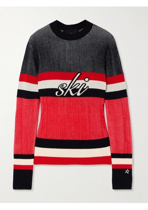 Perfect Moment - Evie Intarsia Merino Wool Sweater - Red - x small,small,medium,large,x large