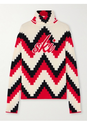 Perfect Moment - Intarsia Merino Wool Turtleneck Sweater - Multi - x small,small,medium,large,x large