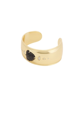 Ettika Midnight Solstice Thick Cuff Bracelet in Metallic Gold.