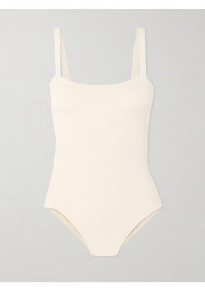 Calle Del Mar - Ribbed-knit Bodysuit - Ecru - small,medium,large