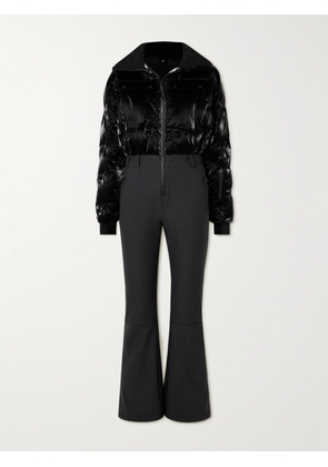 Perfect Moment - Helen Embroidered Quilted Down Ski Suit - Black - x small,small,medium,large