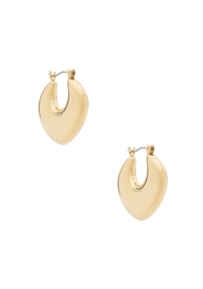 Ettika Sculpted Curve Hoops Earrings in Metallic Gold.