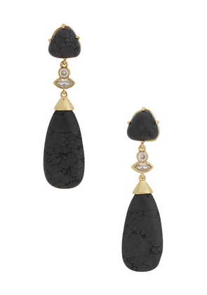 Ettika Midnight Solstice Drop Earrings in Black.
