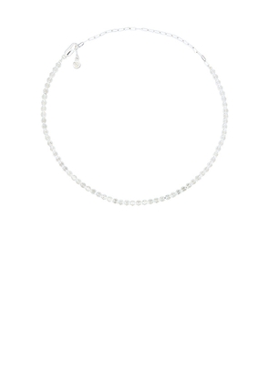 Ettika Simply Tennis Necklace in Metallic Silver.