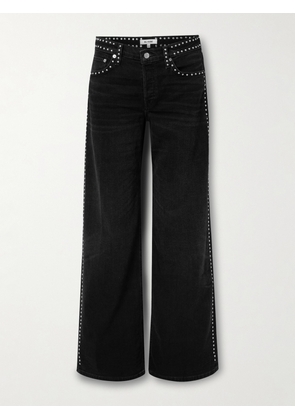 RE/DONE - Studded High-rise Flared Jeans - Black - 24,25,26,27,28,29,30