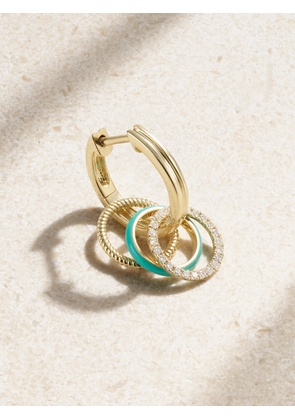Yvonne Léon - 9-karat Gold, Enamel And Diamond Single Hoop Earring - One size