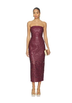 Cult Gaia Raylene Dress in Burgundy. Size 0. Also in 2, 4, 6.