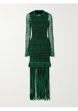 Diotima - + The Vanguard Medusa Open-back Crocheted Cotton-blend Dress - Green - x small,small,medium,large