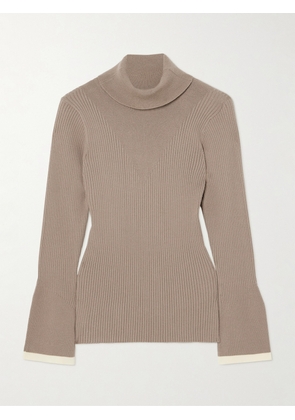 Varley - Ravena Ribbed-knit Turtleneck Top - Neutrals - x small,small,medium,large,x large