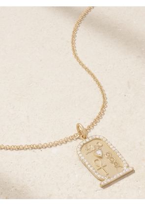 Jacquie Aiche - Trillion Cartouche 14-karat Gold Diamond Necklace - One size