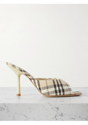 Burberry - Checked Linen Mules - Cream - IT36,IT37,IT38,IT39,IT40,IT41
