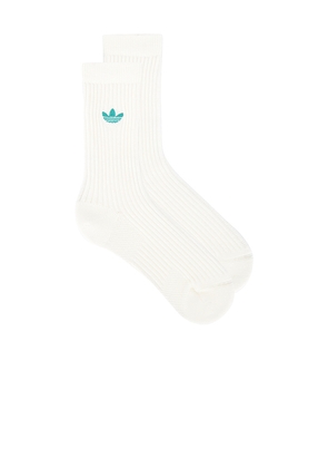 adidas Originals x Sporty & Rich Socks in White. Size L. Also in M, S, XL, XS.