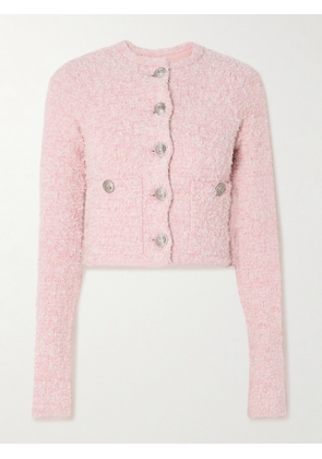 Balenciaga - Cropped Metallic Cotton-blend Tweed Cardigan - Pink - XS,S,M