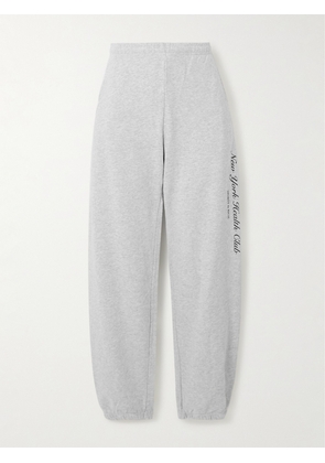 Sporty & Rich - Ivy League Printed Cotton-blend Jersey Track Pants - Gray - x small,small,medium,large,x large