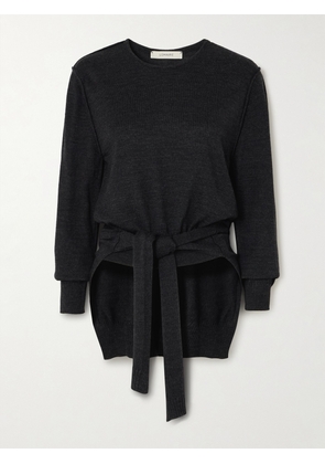 LEMAIRE - Trompe L'oeil Tie-detailed Wool-blend Sweater - Black - xx small,x small,small,medium,large,x large