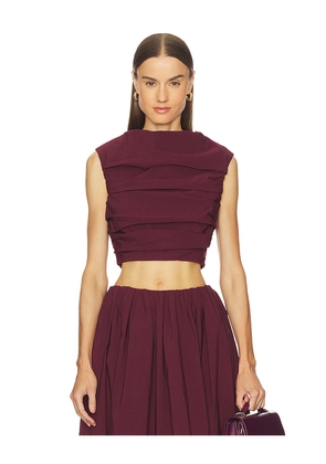 Camila Coelho Carina Top in Burgundy. Size L. Also in XXS, XS, S, M, XL.