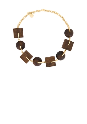 Cult Gaia Laguna Choker Necklace in Brown.