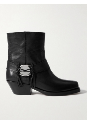 Isabel Marant - Akson Embellished Tasseled Leather Ankle Boots - Black - FR36,FR37,FR38,FR39,FR40,FR41