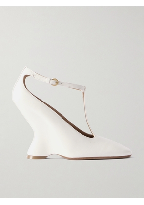 Dries Van Noten - Leather Mary Jane Wedge Pumps - White - IT36,IT36.5,IT37,IT37.5,IT38,IT38.5,IT39,IT39.5,IT40,IT41