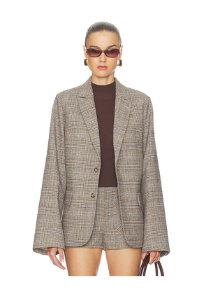 GUIZIO Oversized Tartan Blazer in Green. Size L. Also in XS, M, XL, XXL.