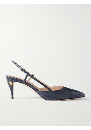 Jennifer Chamandi - Mario 65 Elaphe Slingback Pumps - Blue - IT36,IT36.5,IT37,IT37.5,IT38,IT38.5,IT39,IT39.5,IT40,IT40.5,IT41,IT41.5,IT42