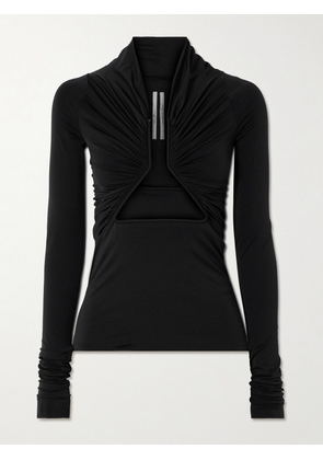 Rick Owens - Cutout Ruched Stretch-jersey Top - Black - IT38,IT40,IT42,IT44,IT46,IT48