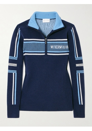 We Norwegians - Stryn Intarsia-knitted Merino Wool-blend Piqué Ski Top - Blue - x small,small,medium,large,x large