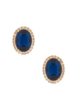 Anton Heunis Omega Clasp Oval Stud in Blue.