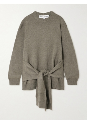JW Anderson - Tie-detailed Knitted Sweater - Green - x small,small,medium,large,x large