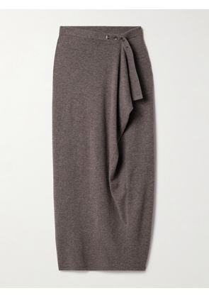 Christopher Esber - Wrap-effect Draped Merino Wool And Cashmere-blend Maxi Skirt - Gray - xx small,x small,small,medium,large,x large