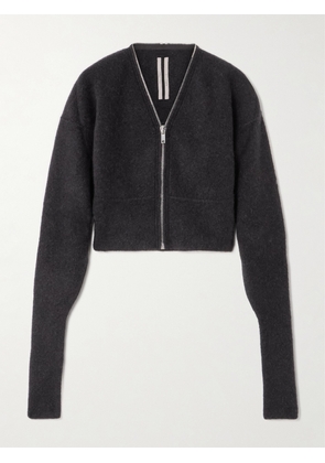 Rick Owens - Cropped Zip-up Knitted Cardigan - Gray - x small,small,medium,large,x large