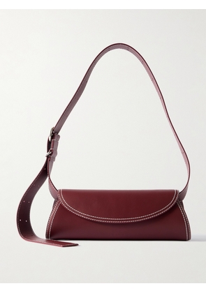Jil Sander - Cannolo Small Leather Shoulder Bag - Burgundy - One size